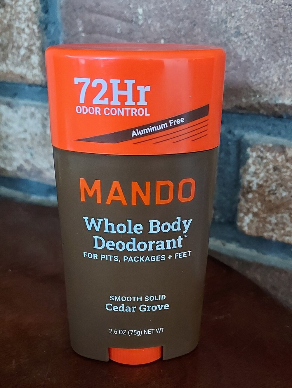 Mando Whole Body Deodorant 72 Hour Odor Control Cedar Grove Scent 2.6 Oz Vegan